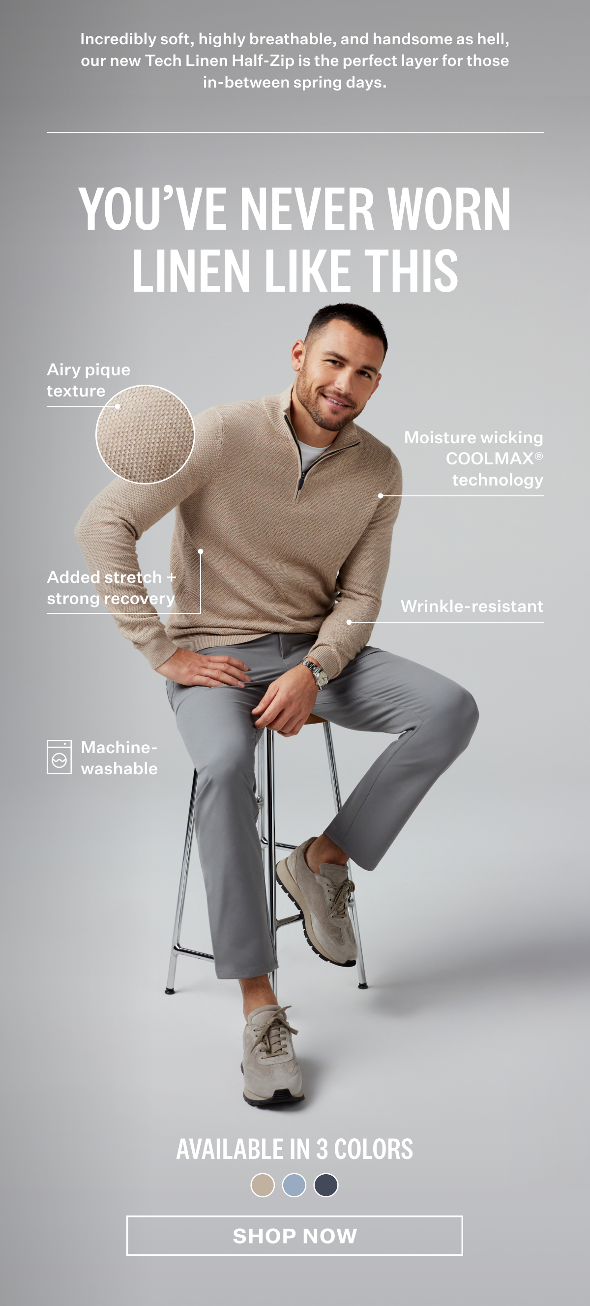 Tech Linen Half-Zip