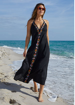 Embroidered Cover-Up Dress