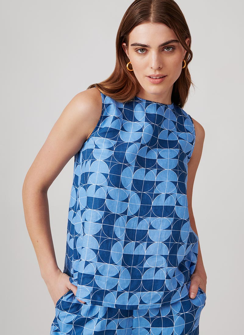 Image of Giusy Printed Sleeveless Top