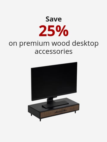 Save 0.25 on premium wood desktop accessories