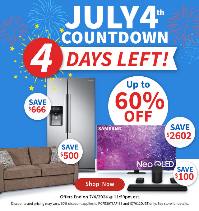 July 4th Countdown 4 Days Left! Up to 60% Off. Shop now