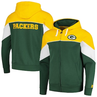  Starter Green/Gold  Running Back Full-Zip Hoodie