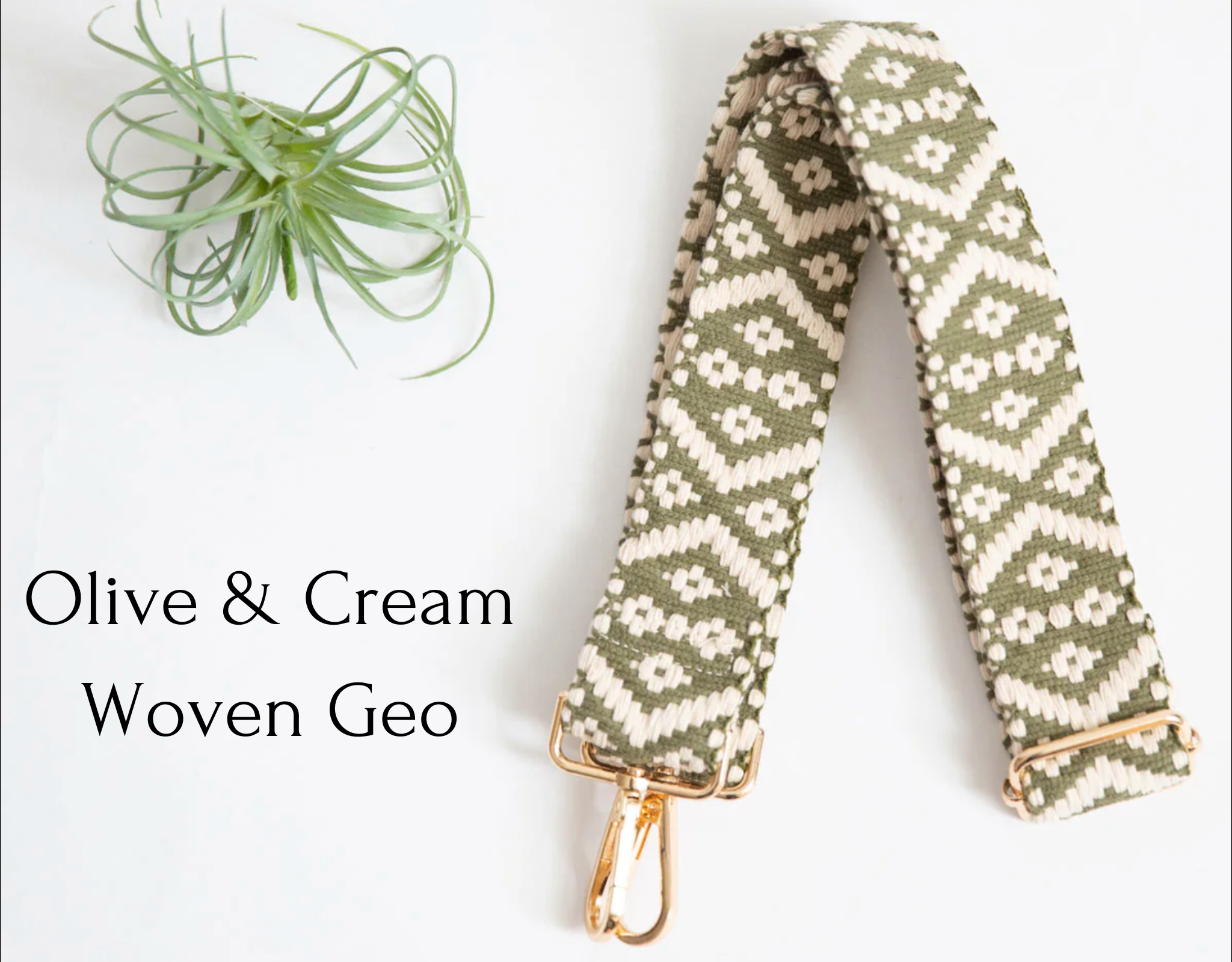 Olive & Cream Woven Geo