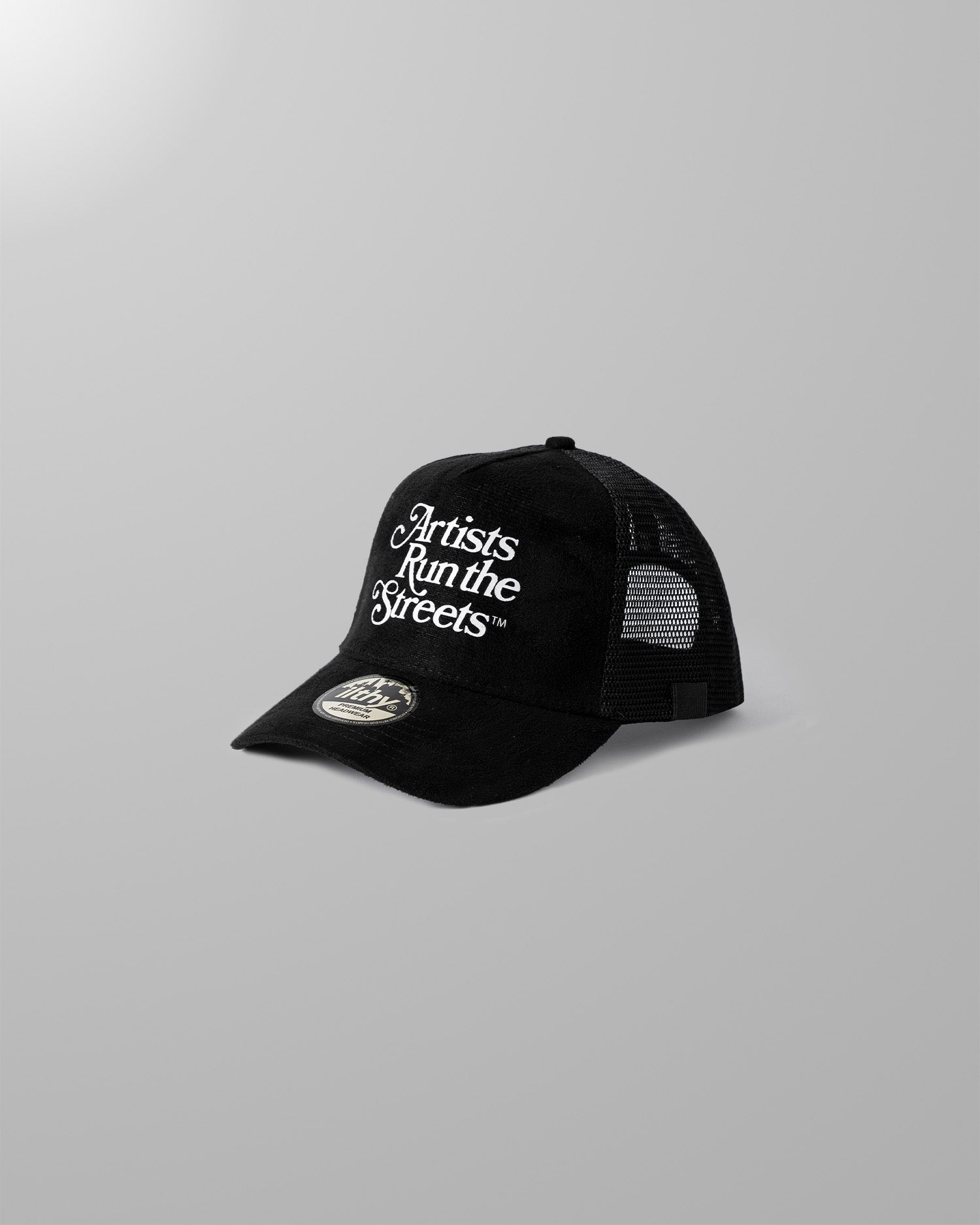 Image of Artists Run the Streets™ Trucker Cap (Suede BLACK) w/ Free Custom Pencil