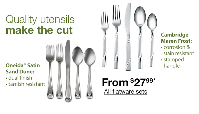 From $27.99* All flatware sets