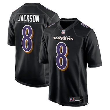  Nike Lamar Jackson Black  Fashion Game Jersey