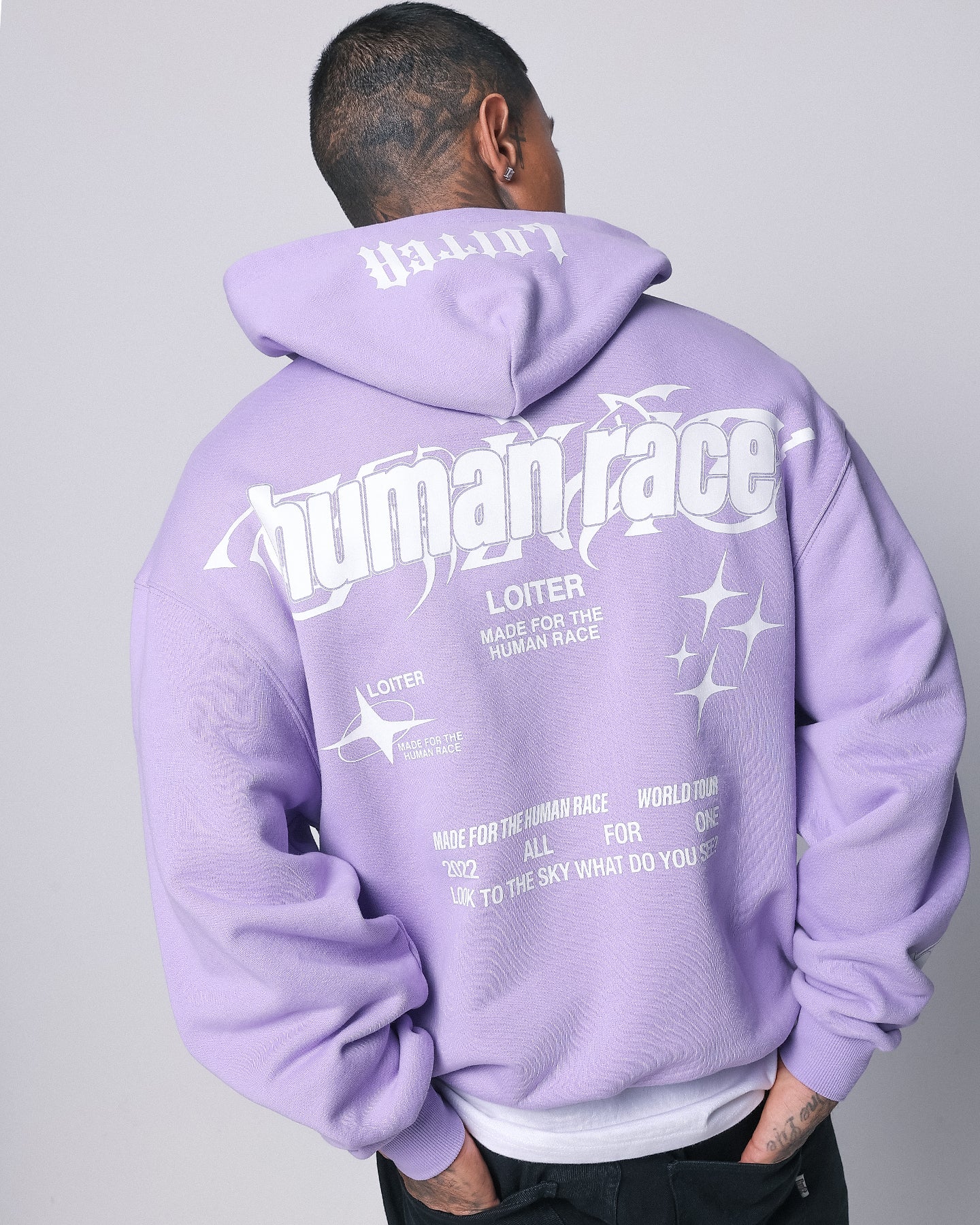 Image of Loiter Rave Zip Hoodie Lilac