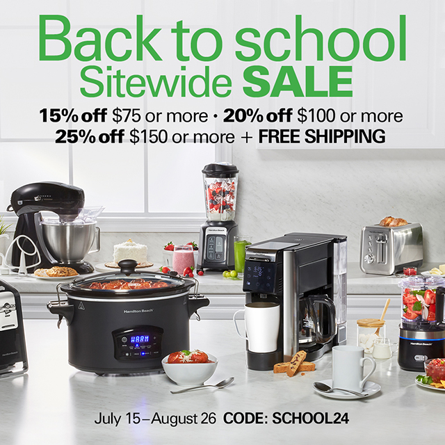 back to school sitewide sale from july 15 to august 26 using code SCHOOL24 to save 15 percent off 75 dollars or more, 20 percent off 100 dollars or more, or 150 dollars or more