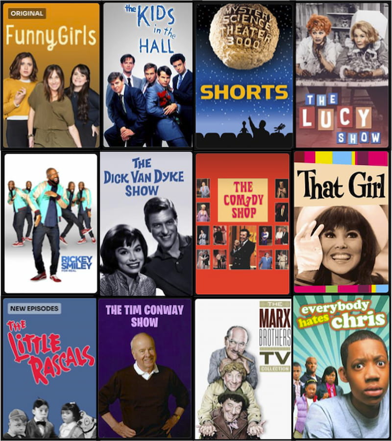 Available titles include: 'Mystery Science Theater 3000 Shorts', 'Rickey Smiley', 'Everybody Hates Chris'