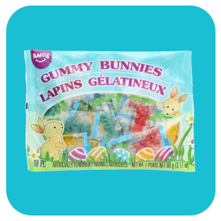 Gummy bunny candy bag