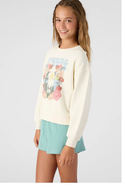 GIRL'S ANA FLEECE CREWNECK SWEATSHIRT