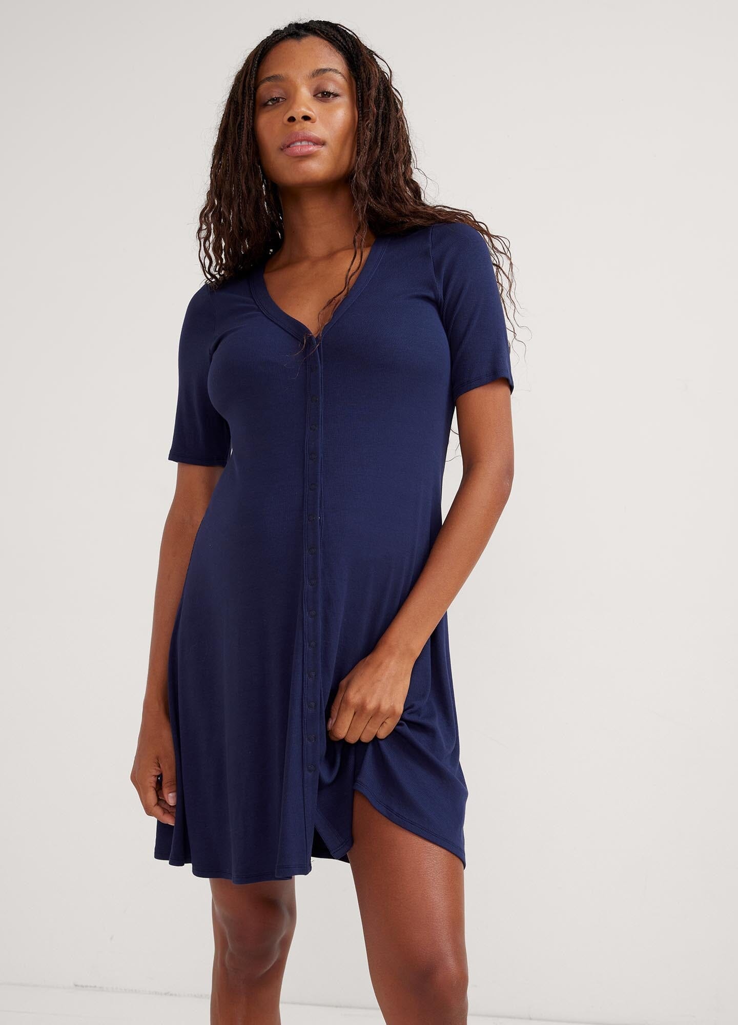 Image of The Softest Rib Nursing Mini Dress