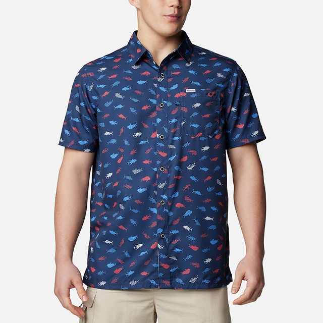 Man in a Slack Tide shirt. 