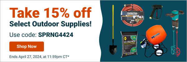 Take 15% off Select Outdoor Supplies! Use Code: SPRNG4424