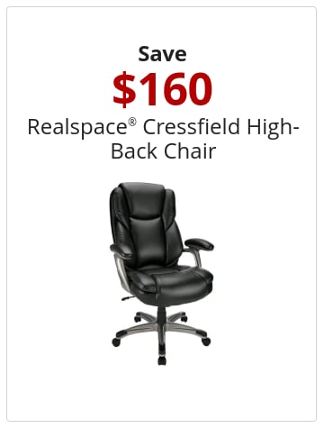 Save $160 Realspace® Cressfield Bonded Leather High-Back Chair