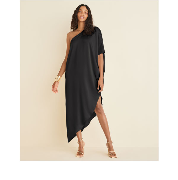 One-shoulder kaftan dress