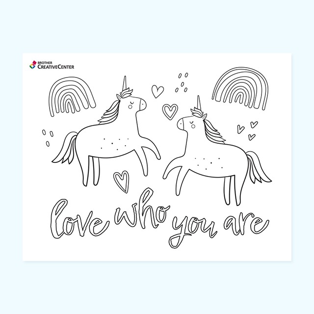 Love Who You Are - Coloring Page