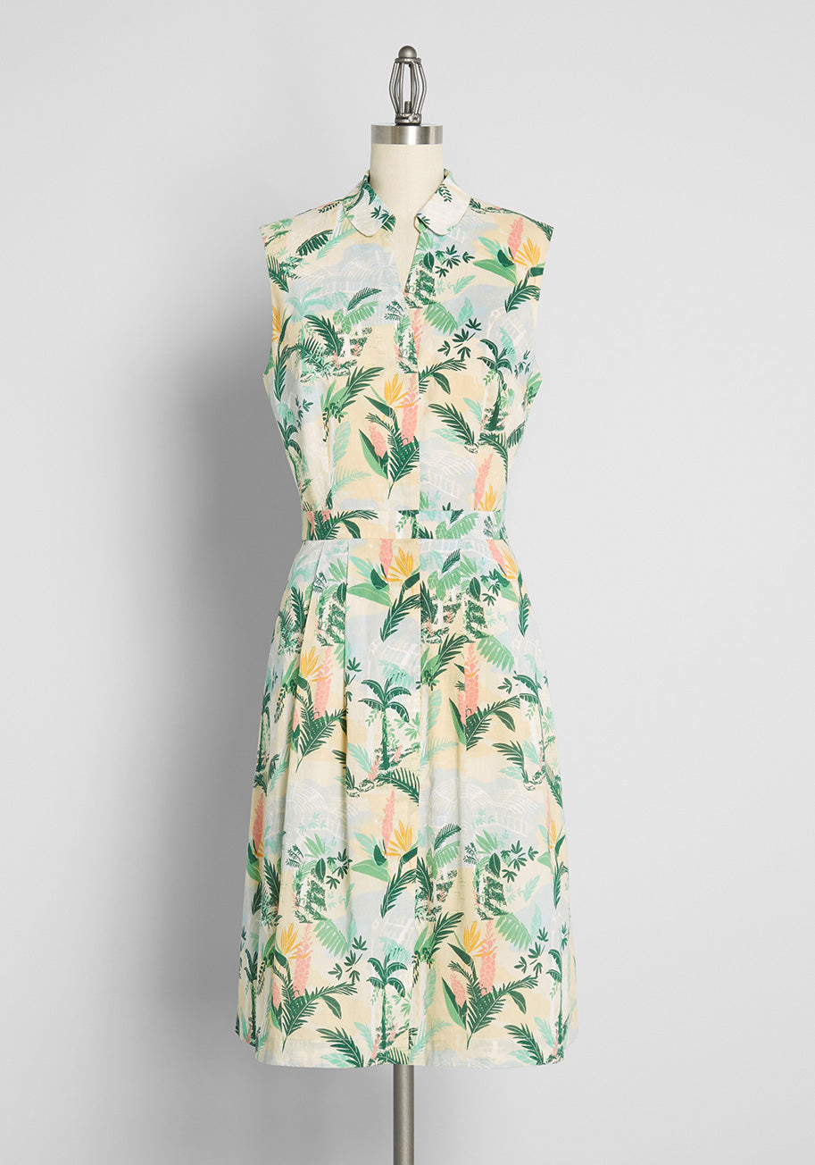 Image of Tropical Sunrise Sleeveless A-Line Dress