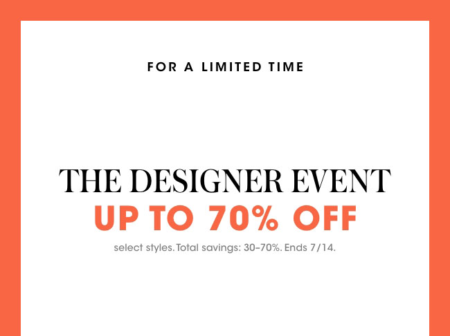 The designer event - up to 70% off 