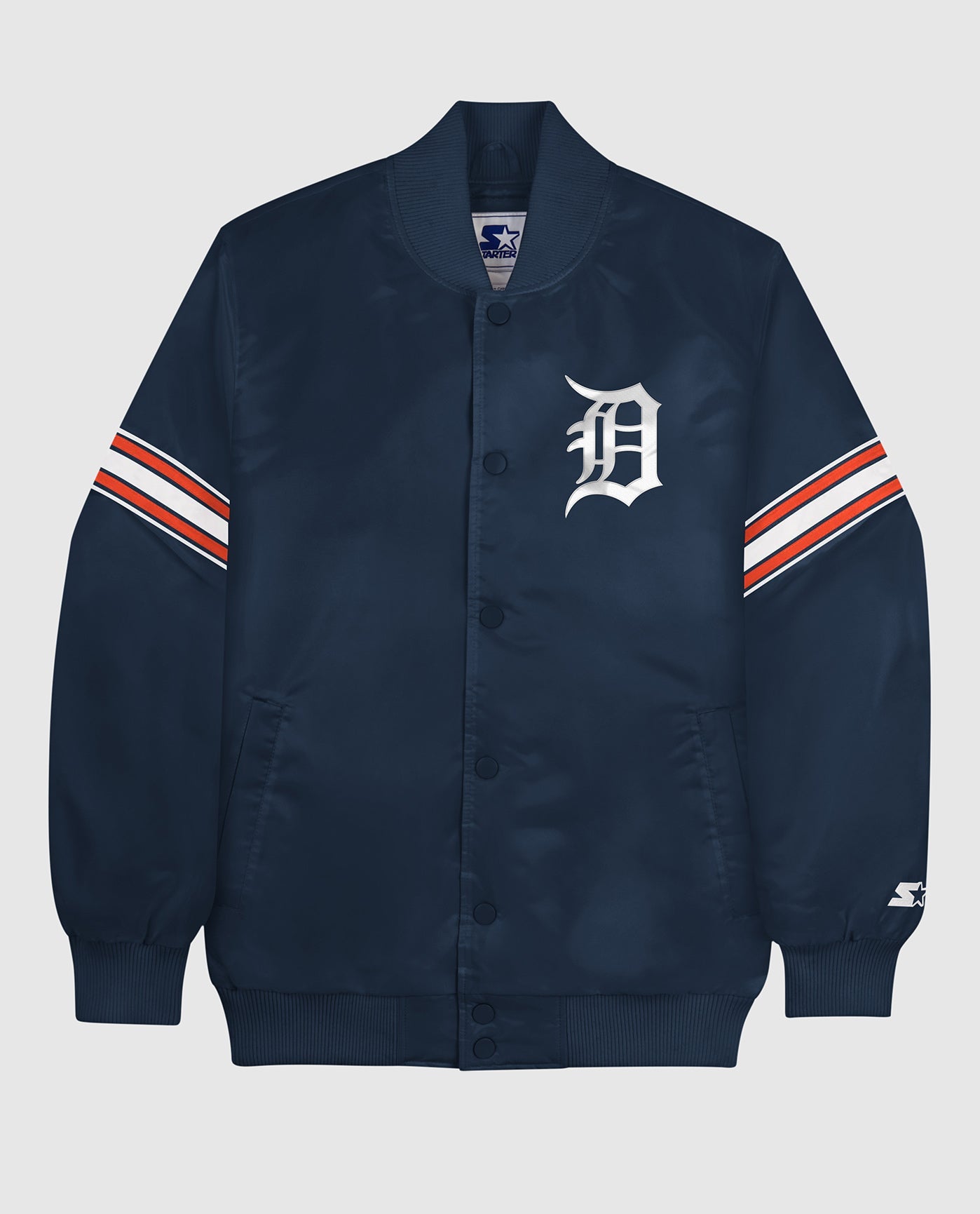 Image of Detroit Tigers Varsity Satin Full-Snap Jacket