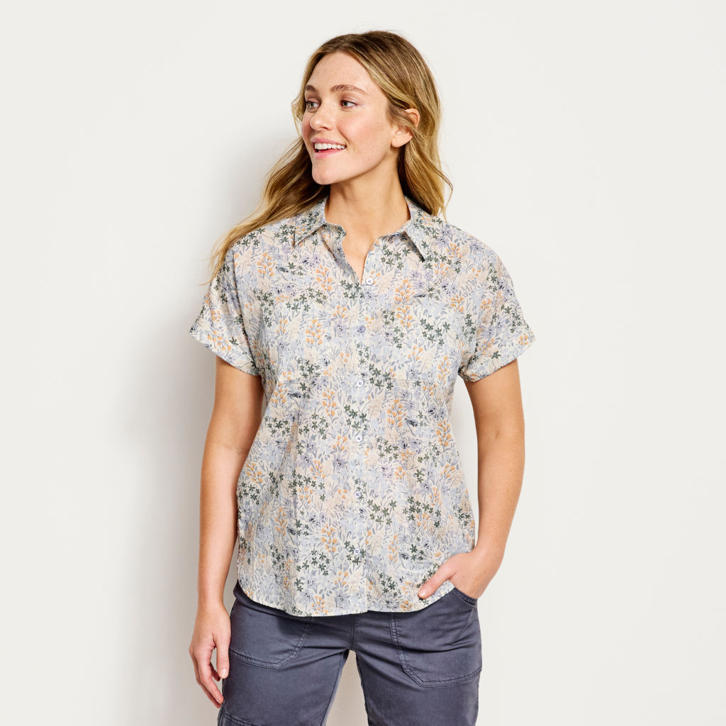 Women's Easy Printed Short-Sleeved Camp Shirt