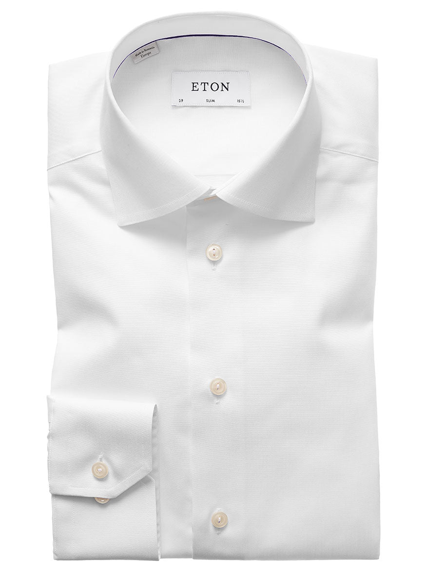 Image of Eton Slim Fit White Signature Twill Dress Shirt