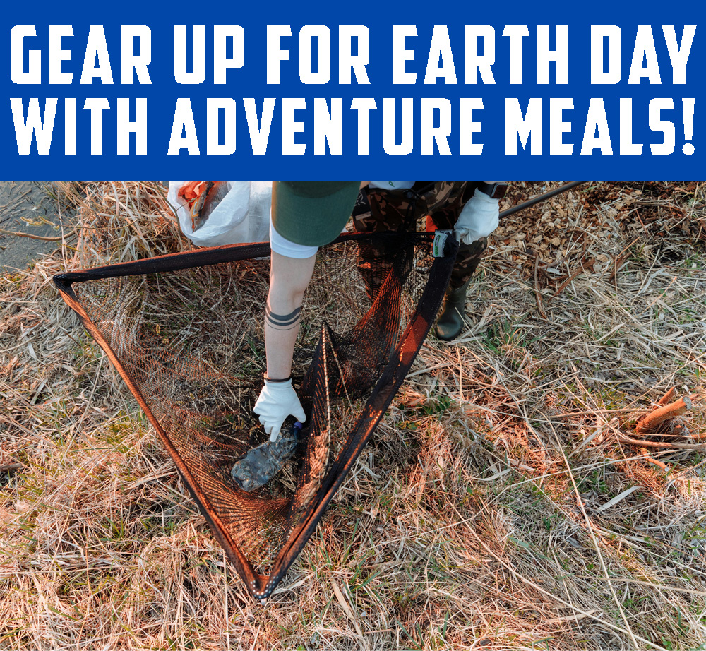 Gear Up For Earth Day With Adventure Meals Graphic person picking up garbage