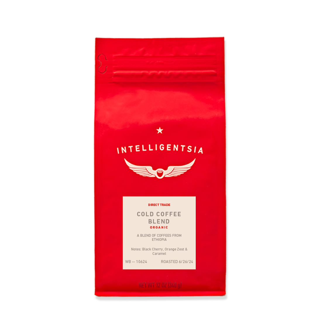 red coffee bag