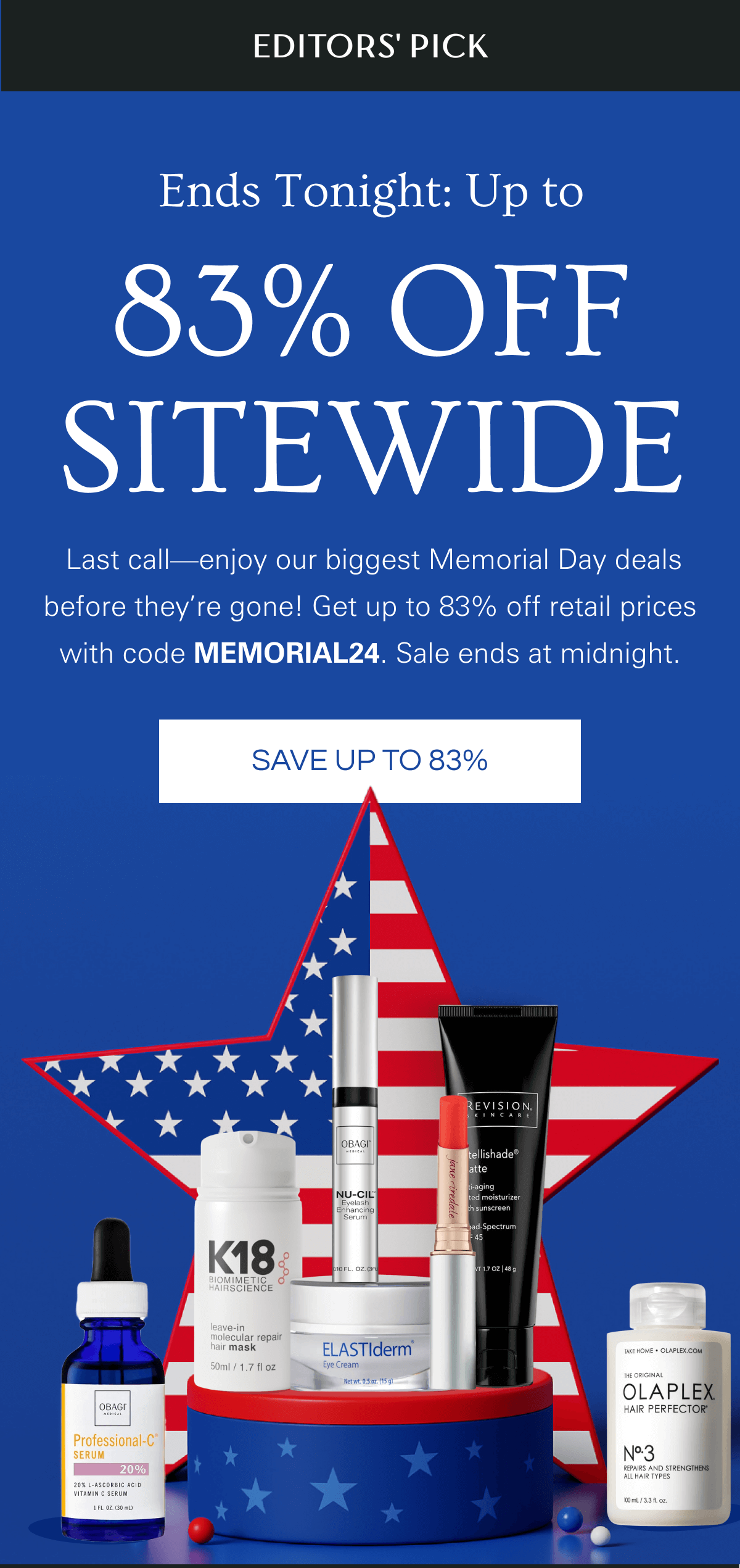 Memorial Day Sale: Up to 83% OFF SITEWIDE