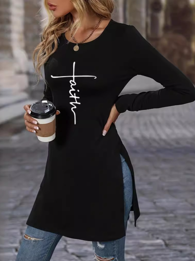 Casual Jesus Copy Crew Neck Long Sleeve T-shirt