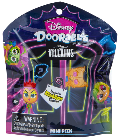 Disney Doorables Blacklight Series Villains - 1 MYSTERY BAG