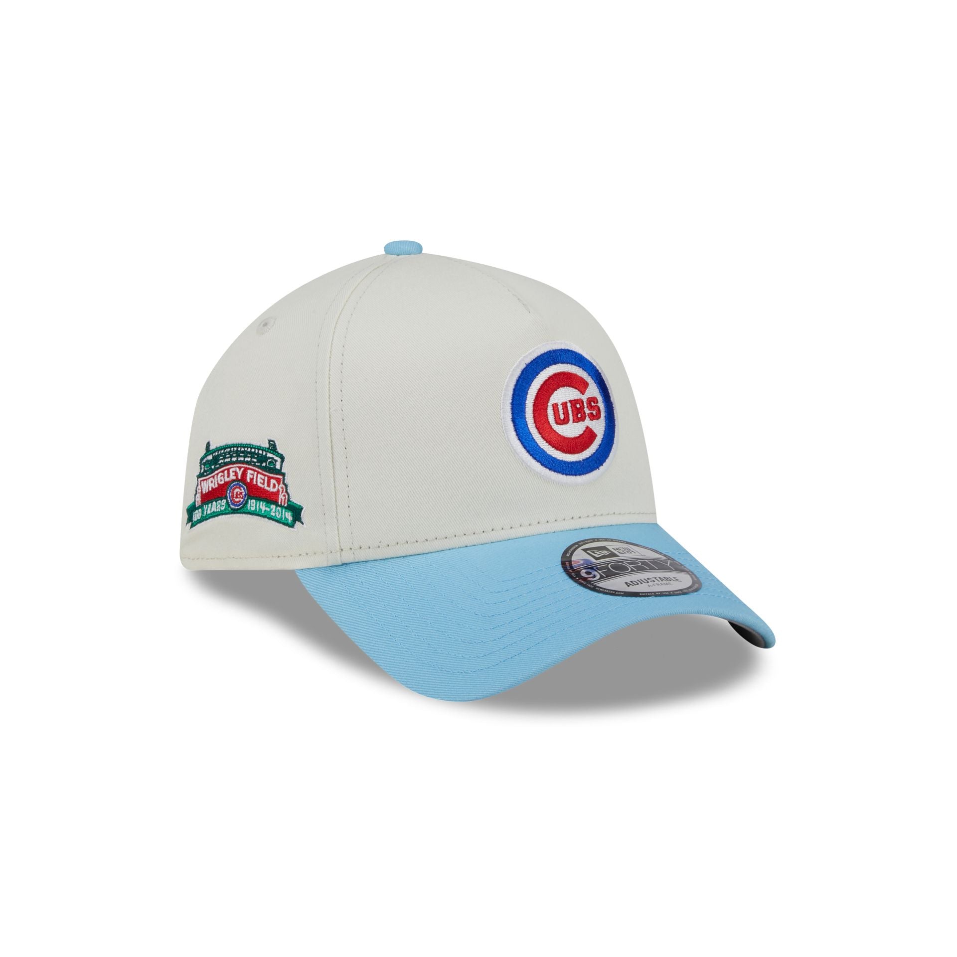 Image of Chicago Cubs Chrome White 9FORTY A-Frame Snapback Hat