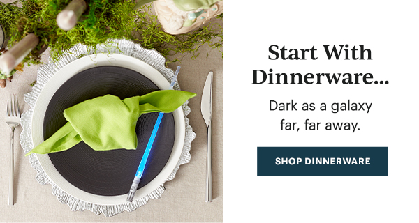 Start With Dinnerware...  Dark as a galaxy far, far away.  [SHOP DINNERWARE]