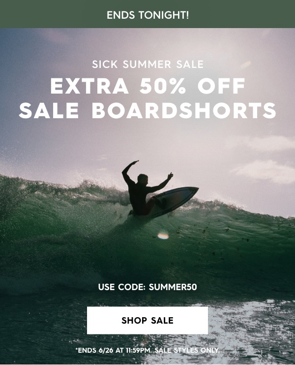 Extra 50% Off Sale Boardshorts