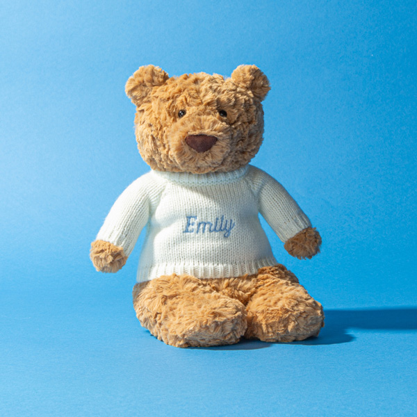 Bartholomew Bear with Personalised Cream Jumper