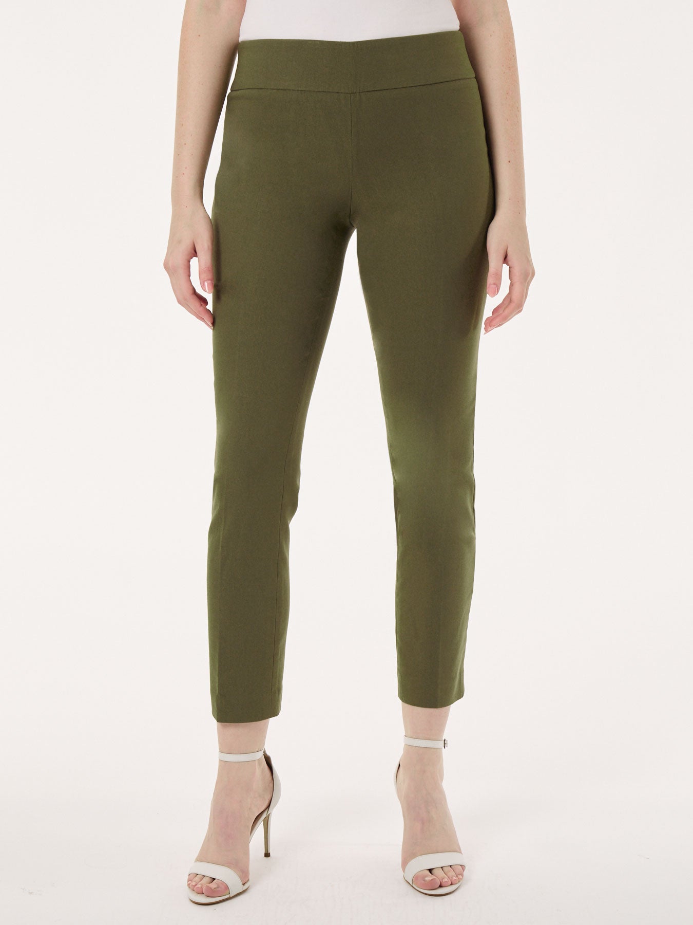 Image of Solid Stretch Pull-On Straight Leg Pant