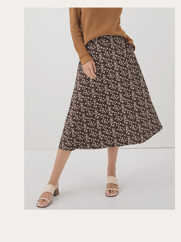 Fit & Flare Midi Skirt