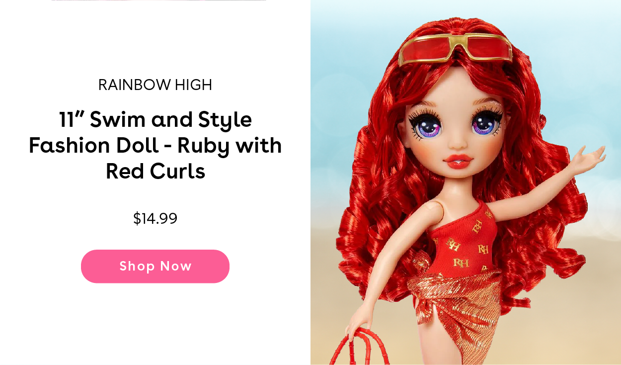 Rainbow High 11" Swim and Style Fashion Doll - Ruby with Red Curls $14.99 shop Now