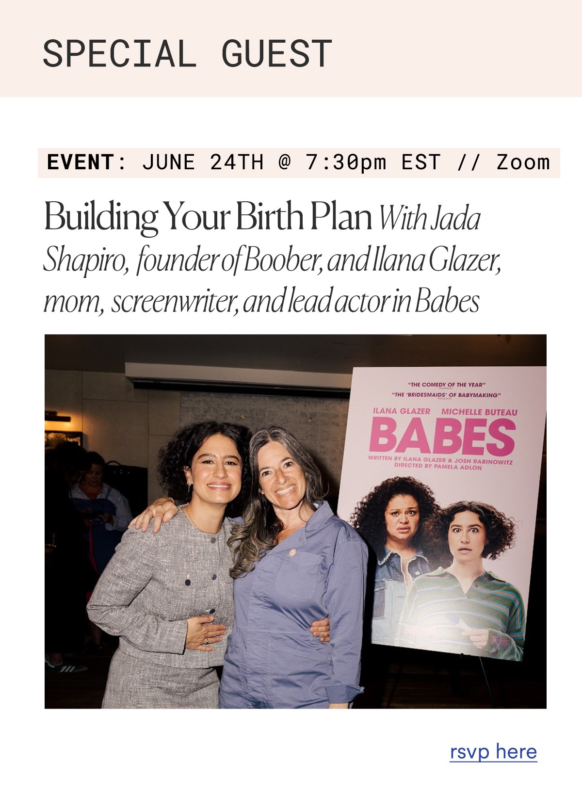 SPECIAL GUEST EVENT:  June 24th @ 7:30pm EST on Zoom Building Your Birth Plan