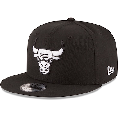  New Era Black  Black & White Logo 9FIFTY Adjustable Snapback Hat