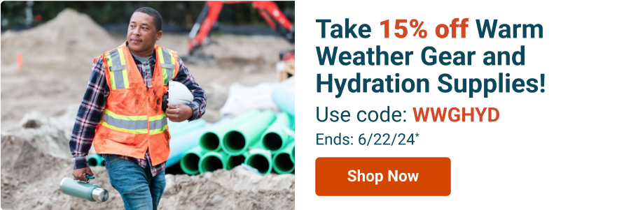 Take 15% off Warm Weather Gear and Hydration Supplies! Use code: WWGHYD - Ends: 6/22/24*