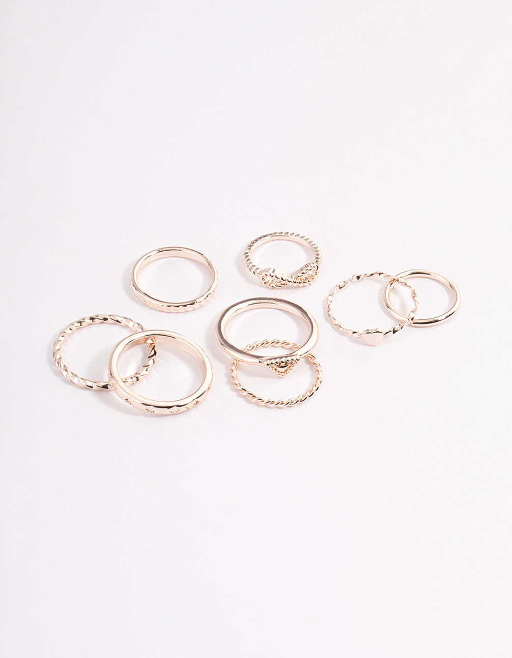 Image of Rose Gold Infinity & Heart Ring 8-Pack