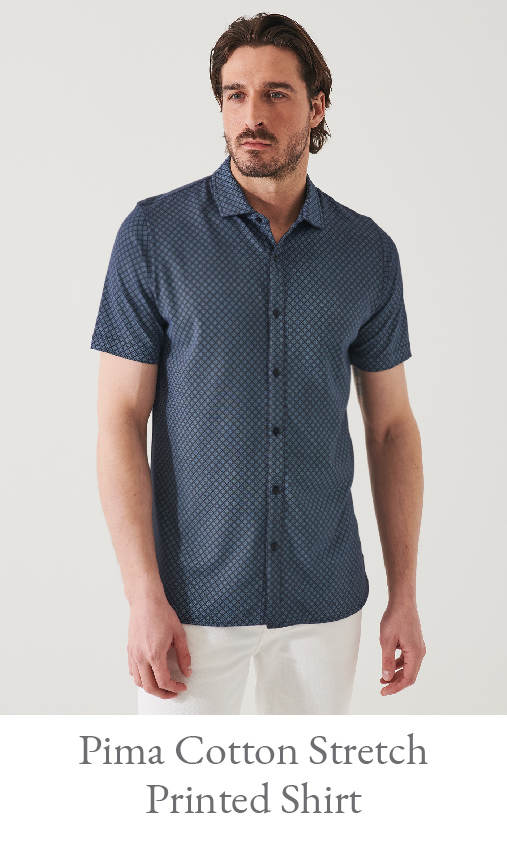 PIMA COTTON STRETCH PRINTED SHIRT