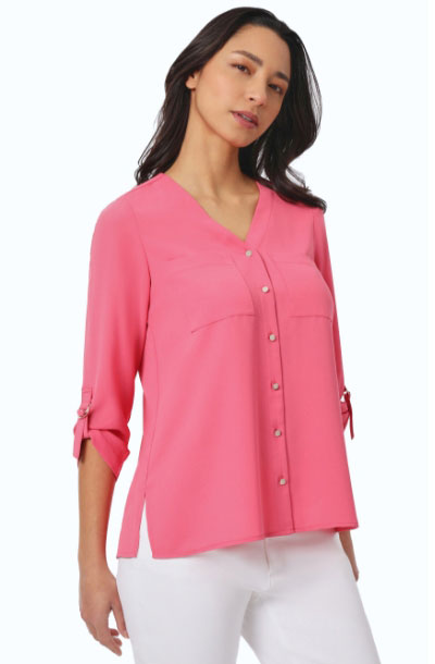 Jasper Crepe Collarless Tunic