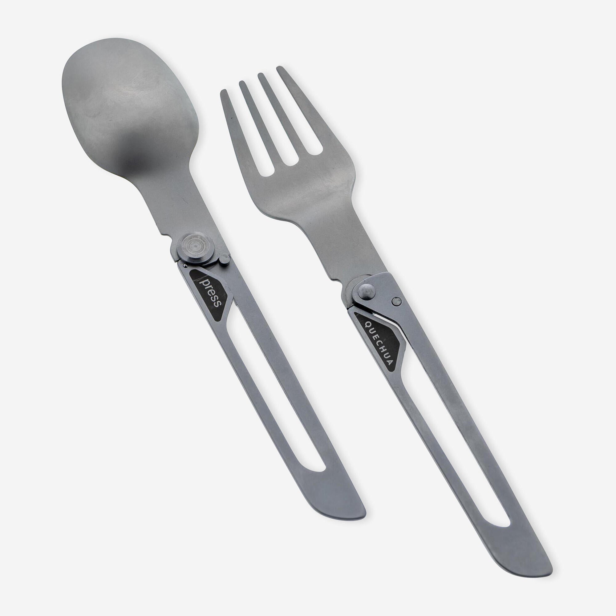 Image of Quechua MH500 Stainless Steel Foldable Camping Cutlery