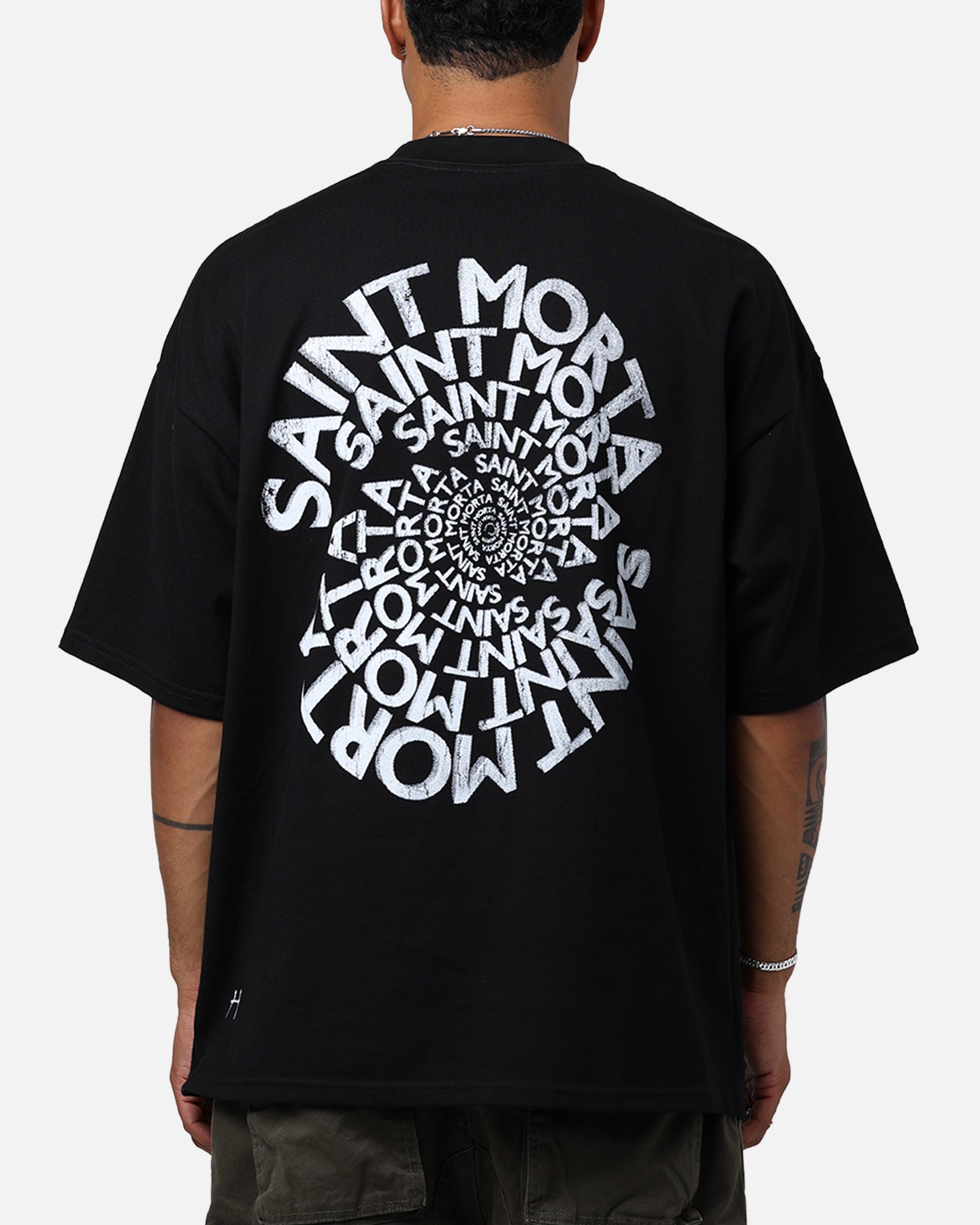 Image of Saint Morta Vortex Mock T-Shirt Black