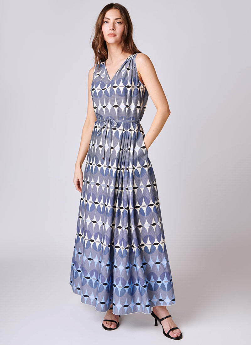 Image of Sleeveless Printed Midi Dress