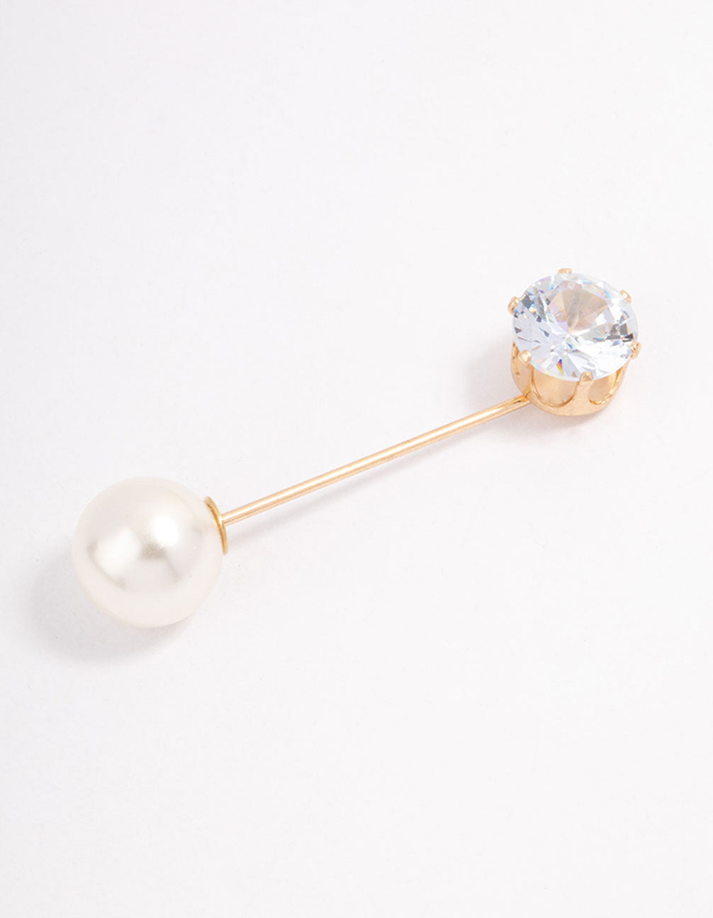 Image of Gold Pearl & Diamante Scarf Pin