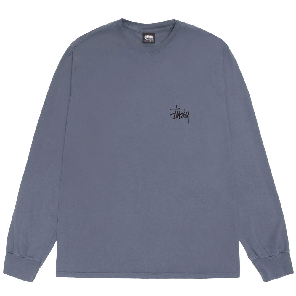 Image of Basic Stussy Pig. Dyed Long Sleeve Tee 'Indigo'