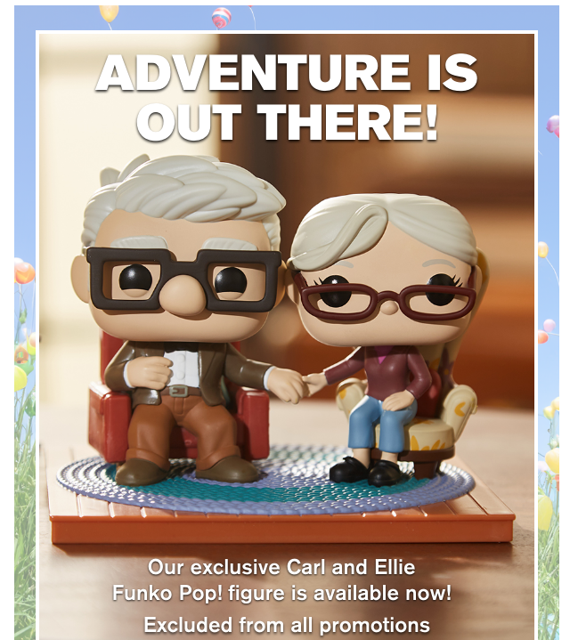 Adventure Is Out There! Our exclusive Carl and Ellie Funko Pop! figure is available now! Excluded from all promotions. Shop Now